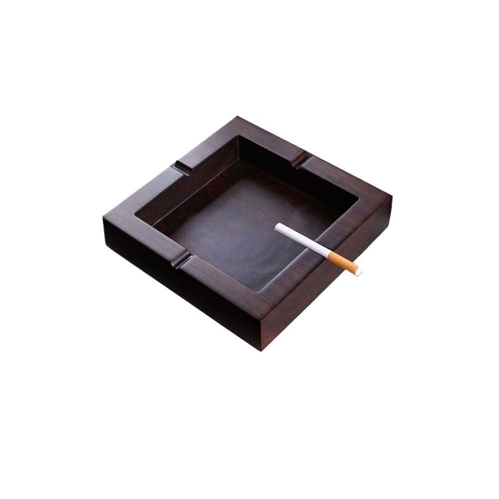 Practical ashtray Wooden square Ashtray Indoor and Outdoor Desktop Home Living Room Office Decoration Accessories, Ash Storage Tray Box