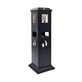 Standing Ashtray Outdoor Commercial Iron Baked Ename Ash Bin, Smoking Area Can Be Fixed Pillar Black Patio