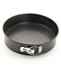 Xacton Teflon Round Cheese Cake Mould, Cooker with Removable Base, Non-Stick Cake Tins/Pan/Trays for Microwave, Oven and Bakeware, Black - 22 cm