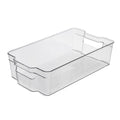 Beram PureNest XL Spacious Refrigerator Organizer Basket Transparent Rectangular Fridge Storage Bin Clear PET Box with Handles Stackable Pantry Freezer Container BPA-Free Multipurpose Kitchen Storage