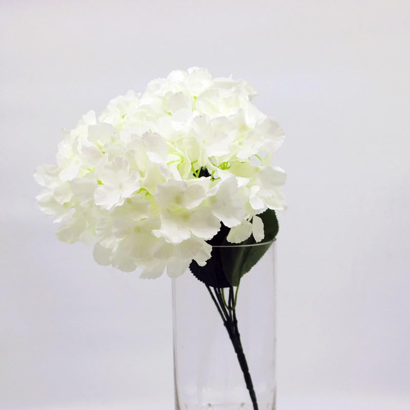 Hydrangea Artificial Flowers, Fake Flowers, Artificial Flowers Like Real Hydrangea, Artificial Hydrangea Flowers for Wedding Centrepieces, Party, DIY Projects - F1001-WHITE