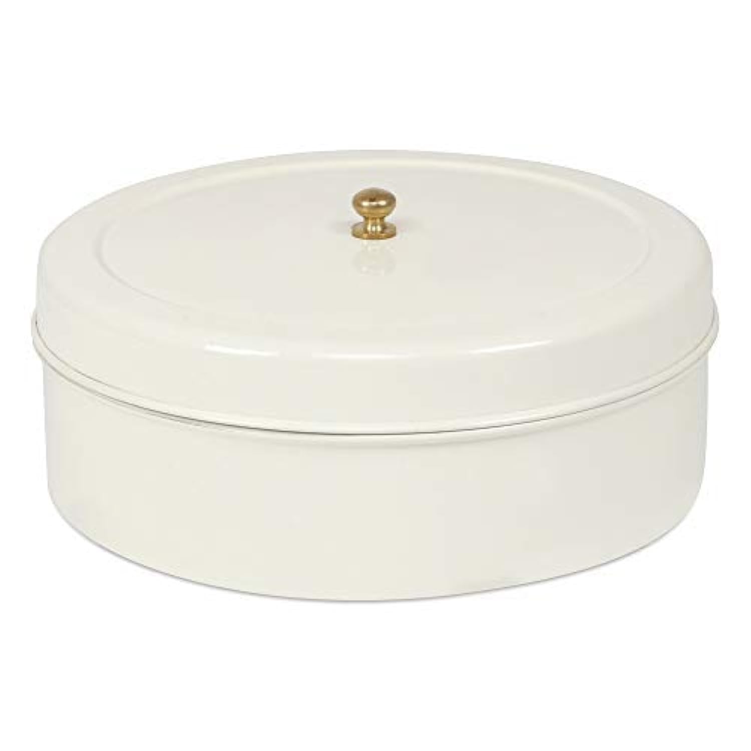 Elan Stainless Steel Roti Box Chapatti Hotpot|Elegant Design|Food Grade|Ideal for Papad,Bread,Snak Storage|Easy to Open and Store|Perfect for Chapatti,Roti Tight Lid,0.8 litres(Casserole,Off White)