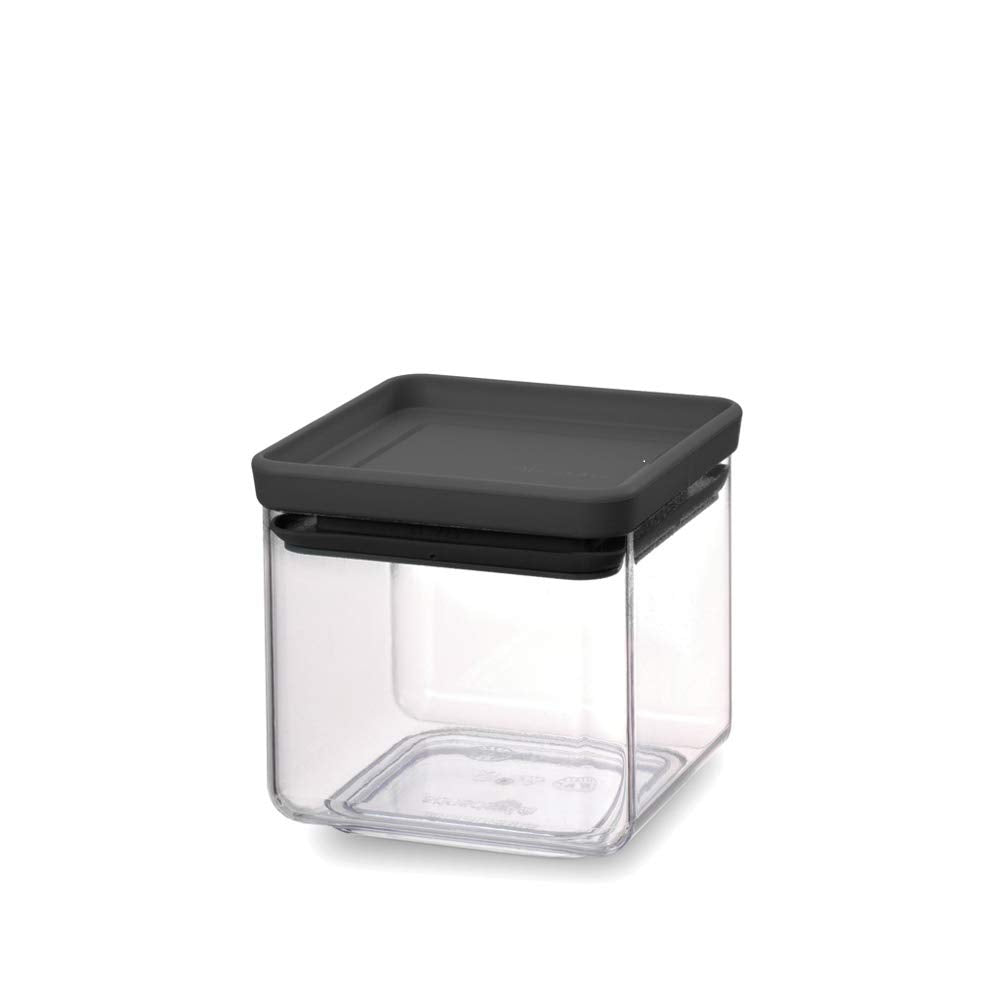 Brabantia Tasty+ Square Canister, Dark Grey, 0.7 L