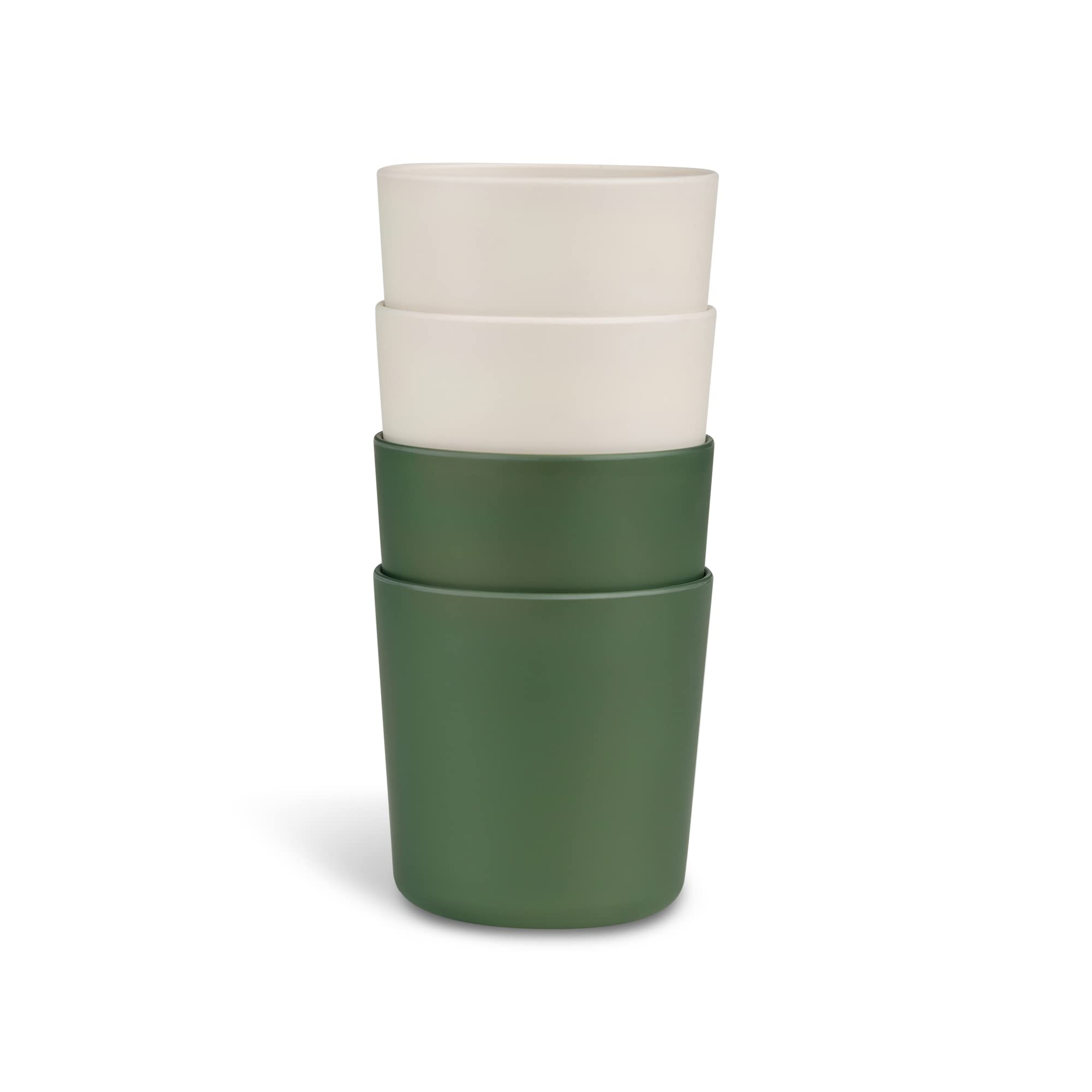 Citron- Unbreakable Cups Set of 4 | 100% Organic | Reusable, Biodegradable, Environment friendly, & Unbreakable- Green/Cream