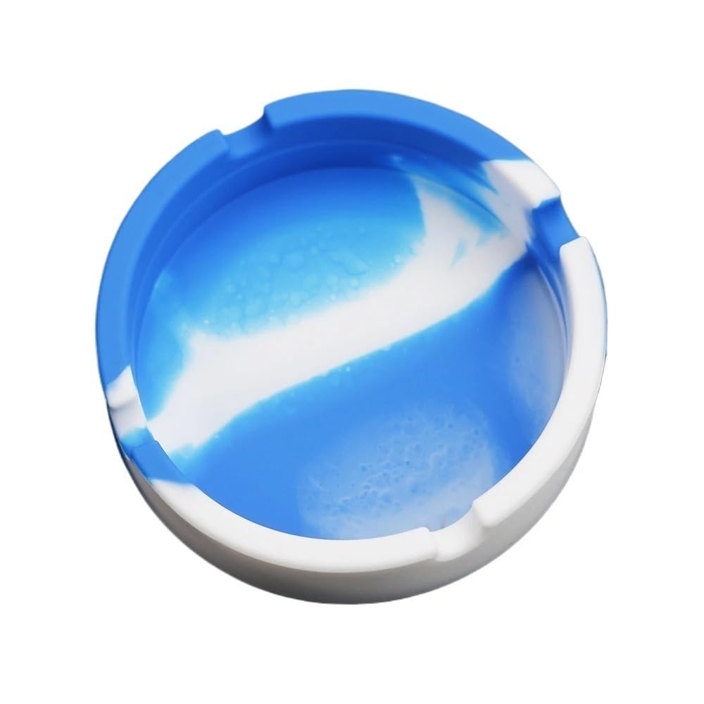Practical ashtray 1pcs Colorful Round Silicone Ashtray Rendering For Living Room Bedroom Desktop(Blue)