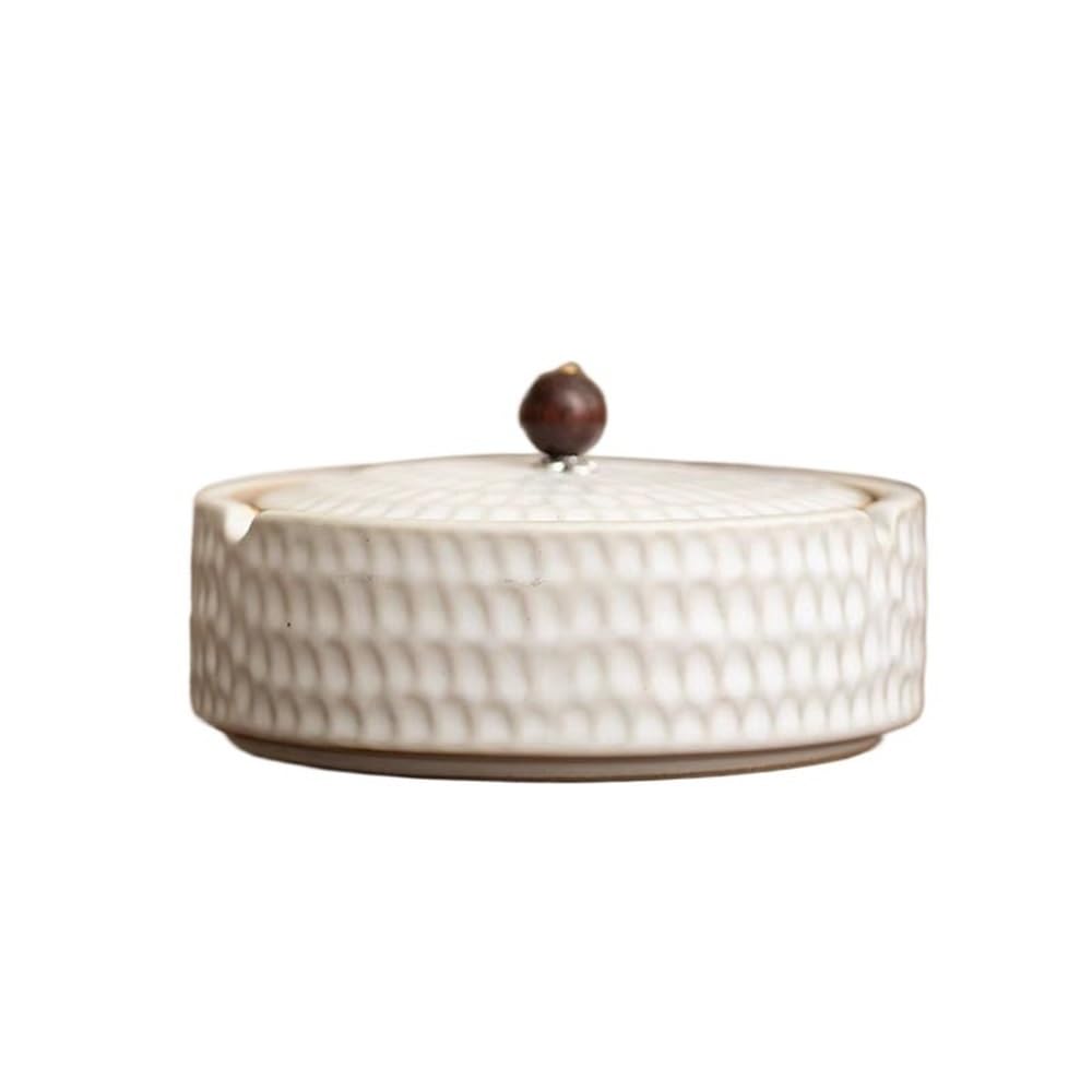 Practical ashtray Ashtray with Lid Retro Ceramic for Living Room Office Desktop Coffee Table Ornaments(????)