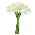 18pcs Real Touch Artificial Calla Lily Flowers for Decoration, Outdoor Wedding Bouquets, Lifelike Faux Flowers for Home, Garden, Party, and Event Decor (White)