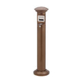 Standing Ashtray Public Smoking Standing Cigarette Butt Column, Iron Baked Ename with Lock Ash Pillar Patio(Brown)