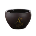 Practical ashtray Large Round Antique-style Purple Clay Ashtray for Home Living Room and Office Use