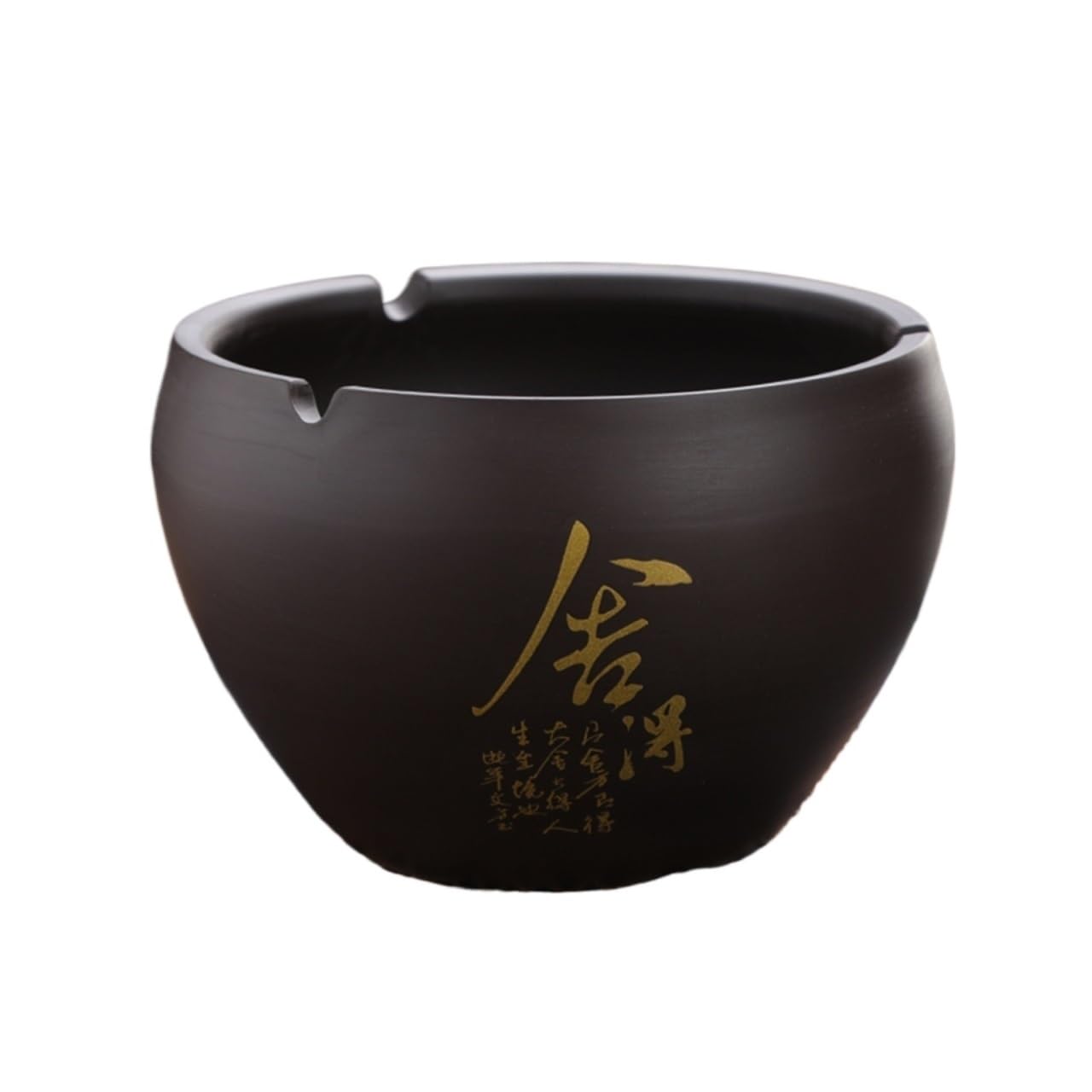 Practical ashtray Large Round Antique-style Purple Clay Ashtray for Home Living Room and Office Use