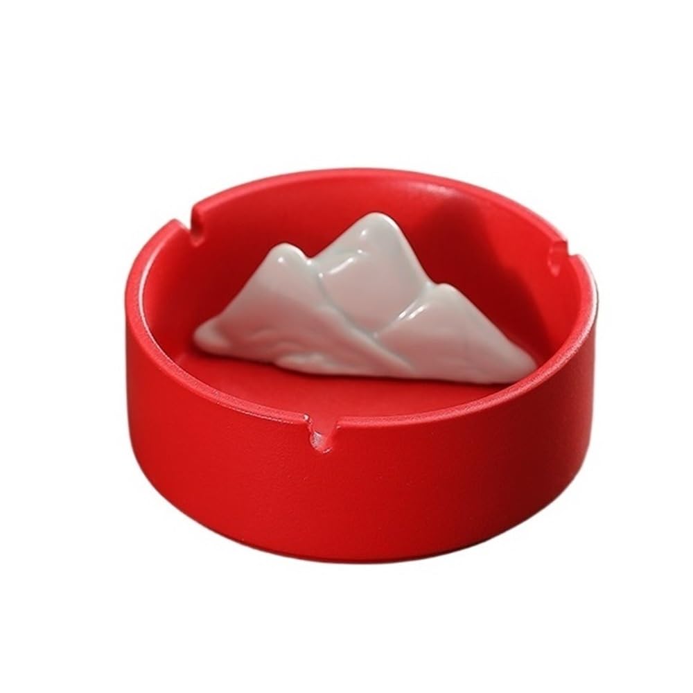 Practical ashtray Ashtray Ceramic Red Strange Shape for Hotel Living Room Desktop