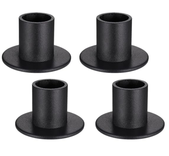 BIGTHREE Candle Holders, 4Pcs Retro Black Iron Candle Holders, Taper Candlestick, Holders Decorative, Candle Sticks Set, Vintage Round Candle Holder for Party Wedding Valentine's Day Decoration