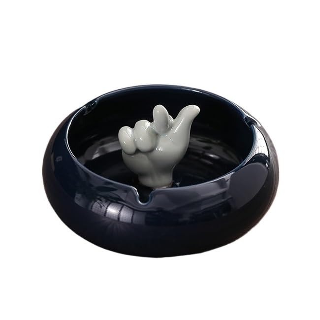 Practical ashtray Ashtray Black Ceramic Material Lovely Shape for Hotel Living Room Desktop
