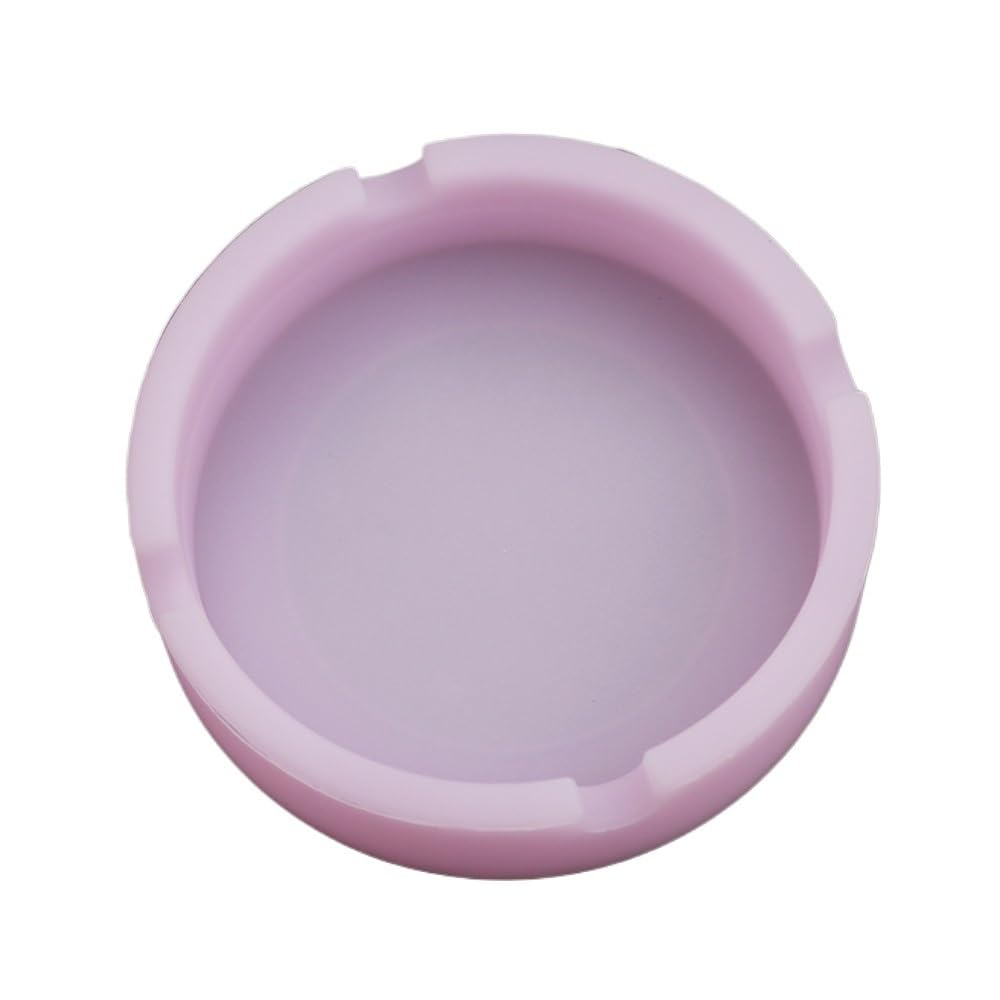 Practical ashtray 1pcs Colorful Round Silicone Ashtrays for Home Bar Hotel Office Desktop(Pink)