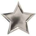 Set of 8 Gold Star Party Plates – Disposable Paper Plates for Birthday, Baby Shower, Eid Mubarak, Ramadan, Iftar Parties Decor (Silver)