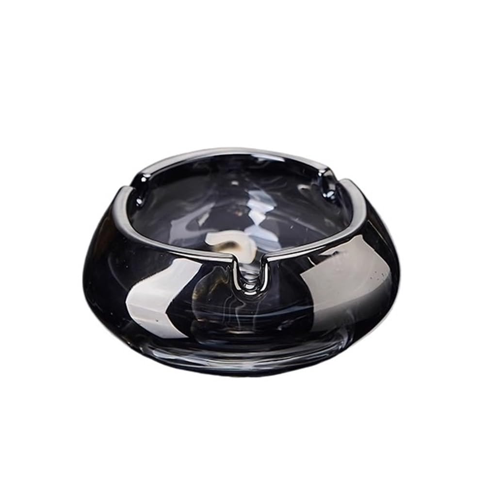 Practical ashtray Black Glass Ashtray Hotel Home Living Room Office Transparent(?????)