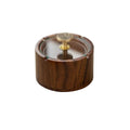 Practical ashtray Walnut Chinese Style Ashtray with Glass Lid Desktop Indoor Outdoor Portable for Room Bedroom etc