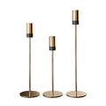 TERRIFI Golden Candlestick Holders, Set of 3 Taper Candle Holders, Minimalist Decor for Wedding, Dining, Party, Holiday Dinner, Table Centerpiece