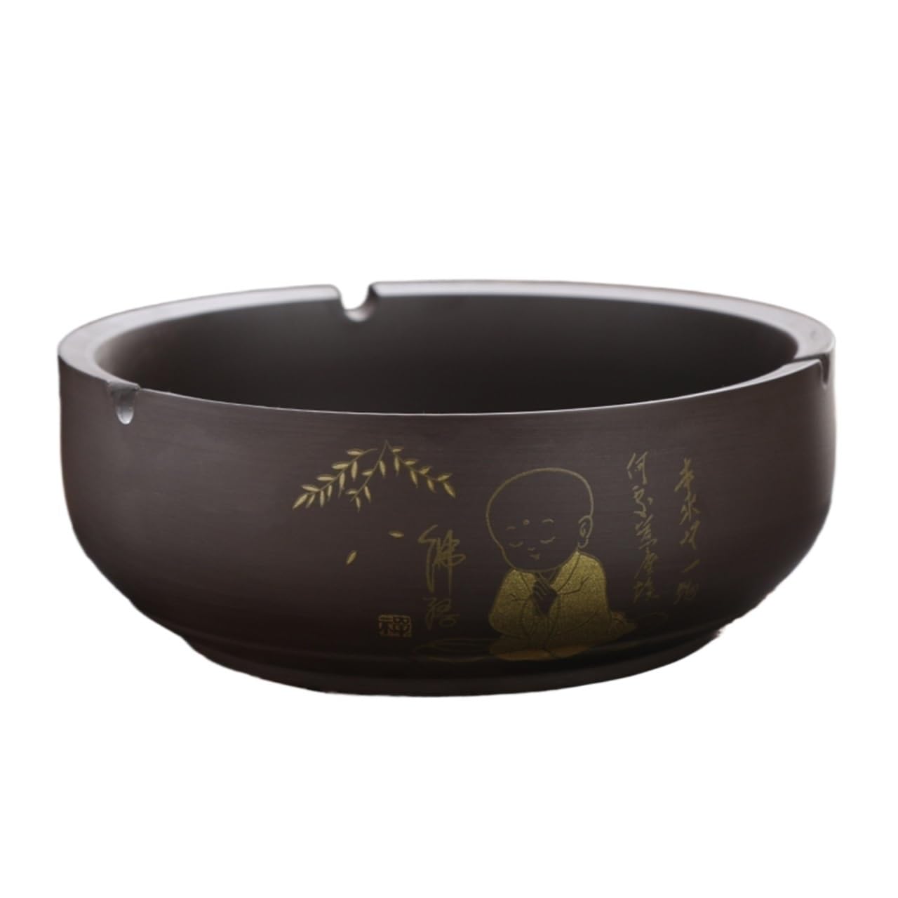 Practical ashtray Small Purple Clay Ashtray Retro Ceramic Suitable for Home Living Room or Office Use with Card Slot