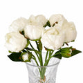 Artificial Peony Flowers 14 Inch White Real Touch Faux Peonies (6 Flowers, 2 Buds) for Home Decor, Table & Entryway Décor, Wedding Centerpieces