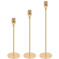 Beauenty 3pcs Gold Candle Holders,For Taper Candle,Candle Sticks,Candlestick Holder,Table Centerpiece Decorative,Decorative Candlestick Holder For Wedding,Dinning,Party,Living Room