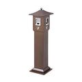 Standing Ashtray Outdoor Metal Ash Column, Street Square Vertical Cigarette Butt Rubbish Bin Patio(Brown)