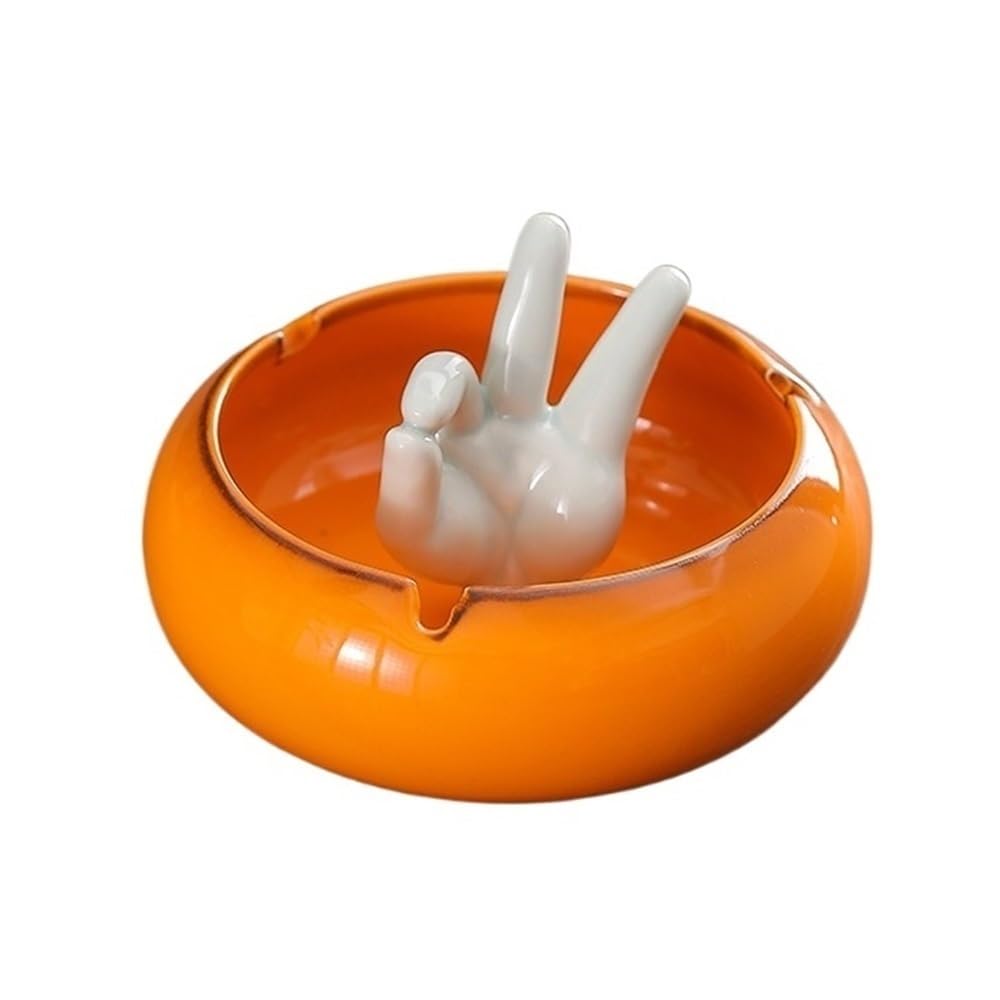 Practical ashtray Ashtray Ceramic Orange Strange Shape for Hotel Living Room Desktop