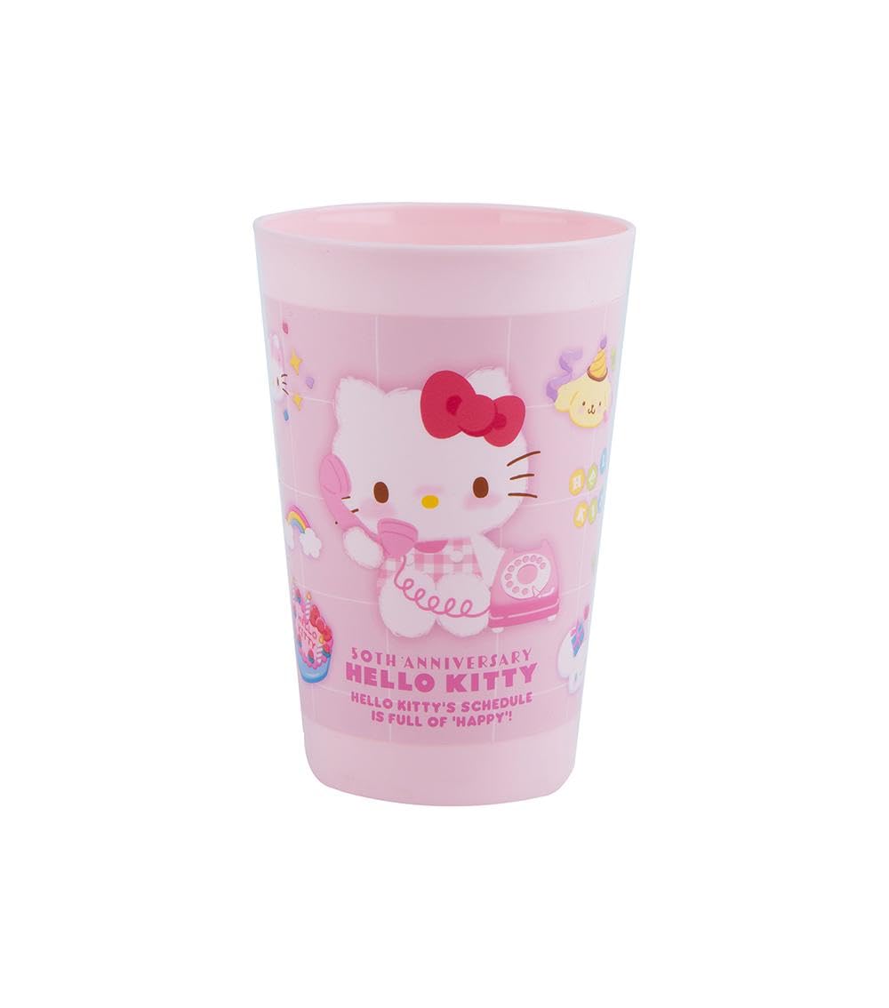 DAISO Hello Kitty Tumbler | Pink Plastic Drink Cup | Everyday Hydration | Sanrio Character Kawaii Design