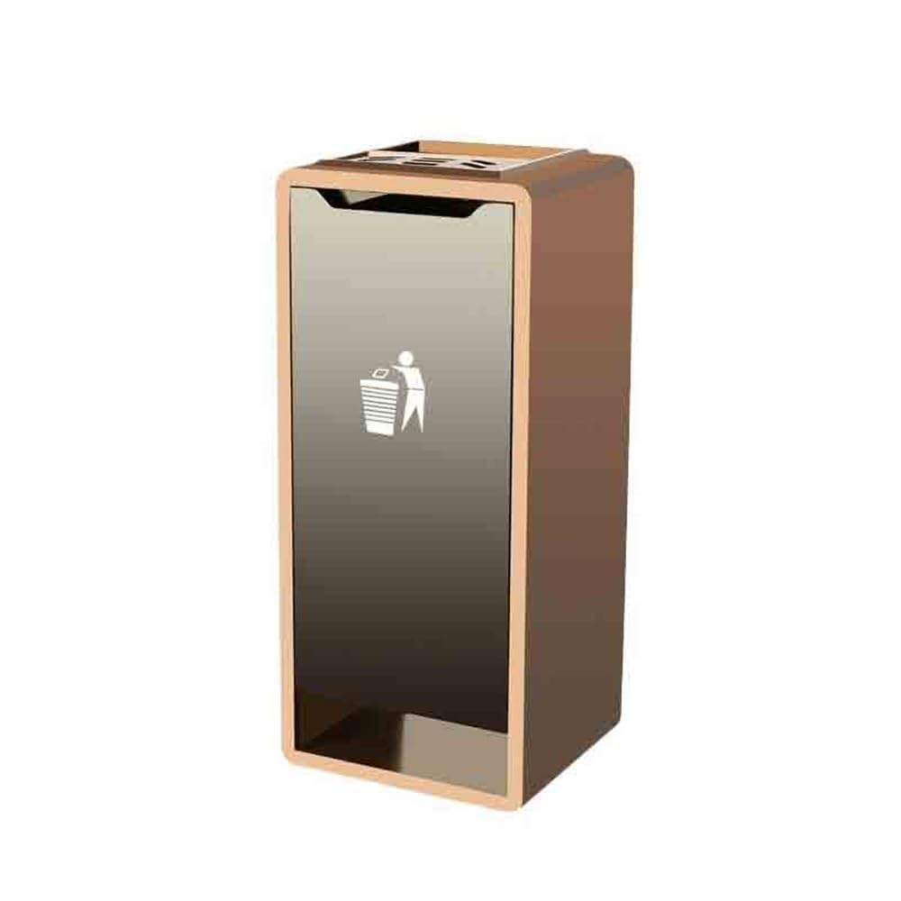 Standing Ashtray Stainless Steel Hotel Garbage Cans Lobby Vertical Square Ashtray Corridor Aisle Club Hall Special Patio(Gray)