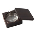 Practical ashtray Square with Lid Ashtray Wooden Stainless Steel Magnetic Suction, for Home Office Restaurant Gardens etc(Silver)