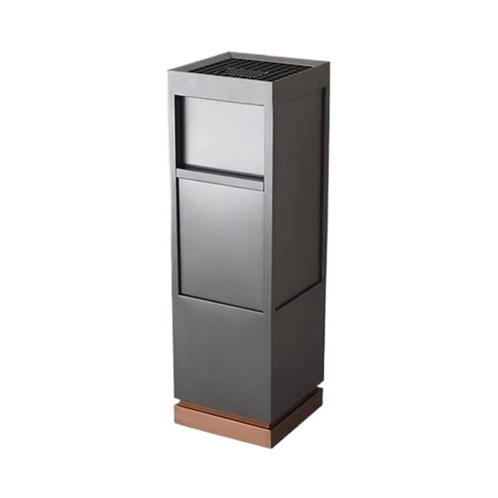 Standing Ashtray Commercial Vertical Ash Pillar, Outdoor Corridor Stainless Steel with Ashtray Trash Can Patio