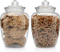Glass Jars with Airtight Lid, Large Apothecary Containers, Kitchen Canisters for Cookies, Flour, Sugar, Rice, 2 Pieces, Holds 2.1 Kg, 24 x 14 cm