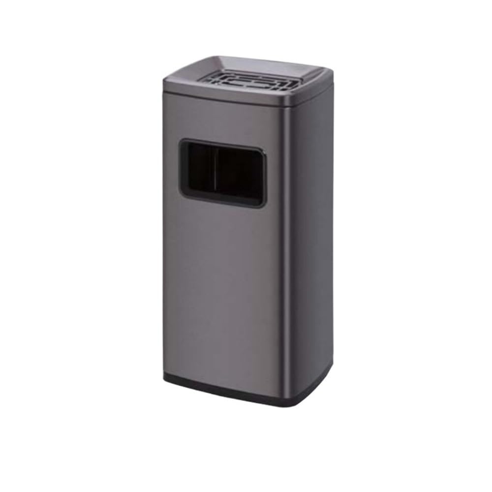 Standing Ashtray Ash Pillar Black/Silver Smoking Area Stainless Steel Lobby Stairway Extinguisher Vertical Cigarette Collector Butts Patio(????)