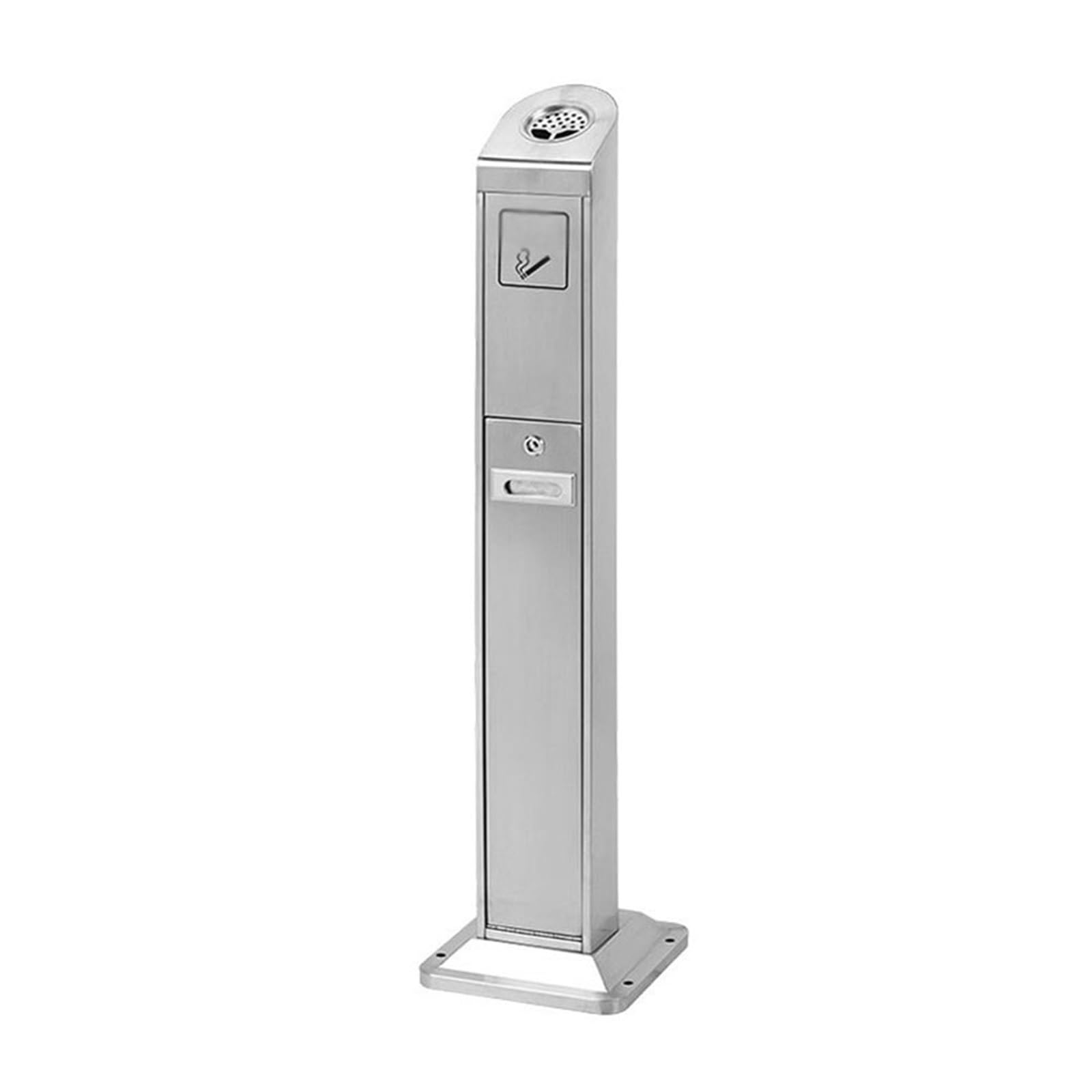 Standing Ashtray Outdoor Ash Pillar Public Smoking Area Stainless Steel Locked Collection Column Patio