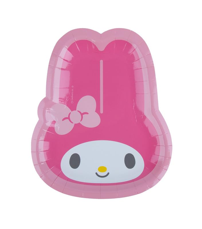 Daiso Sanrio My Melody Die-Cut Paper Dishes | Pink Character Shaped Party Plates | Kawaii Disposable Tableware | 19 x 1 x 1 cm | Fun Birthday & Picnic Supplies