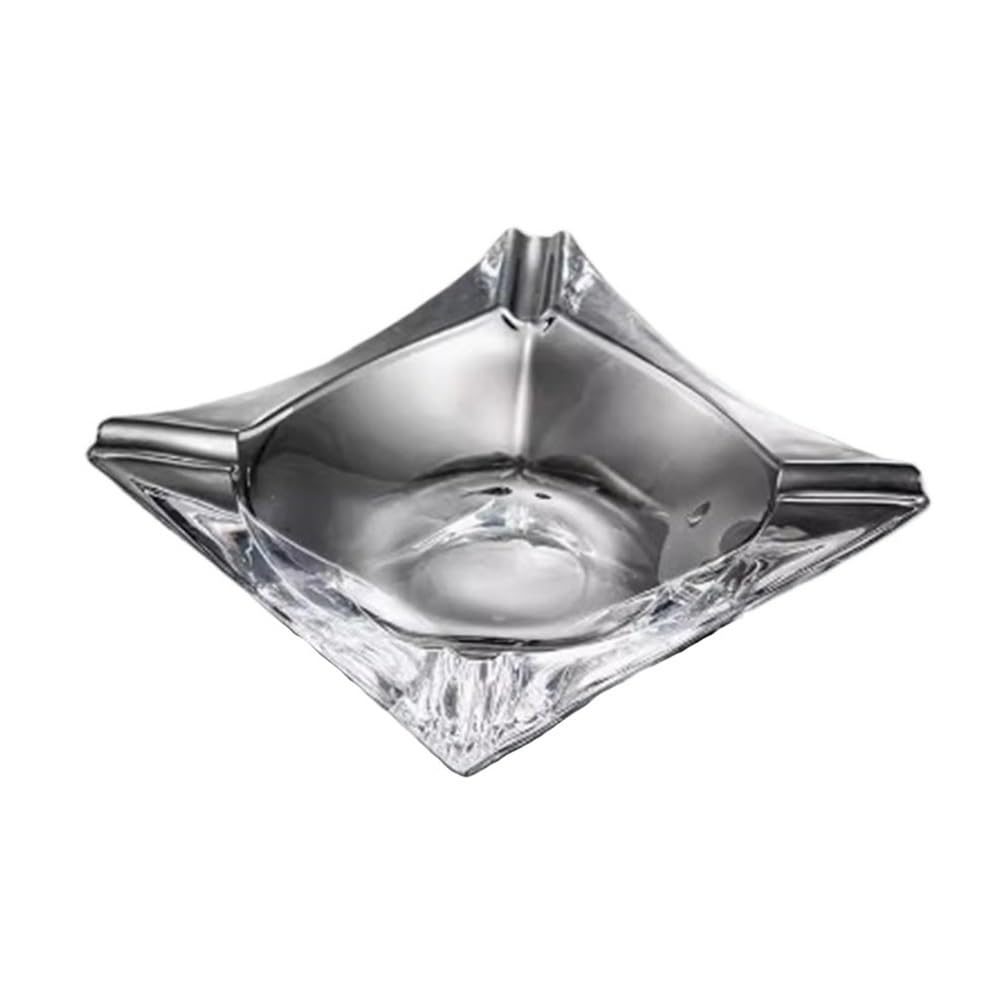 Practical ashtray Glass Ashtray Square Transparent for Living Room Office Desktop Coffee Table Ornaments(Clear)