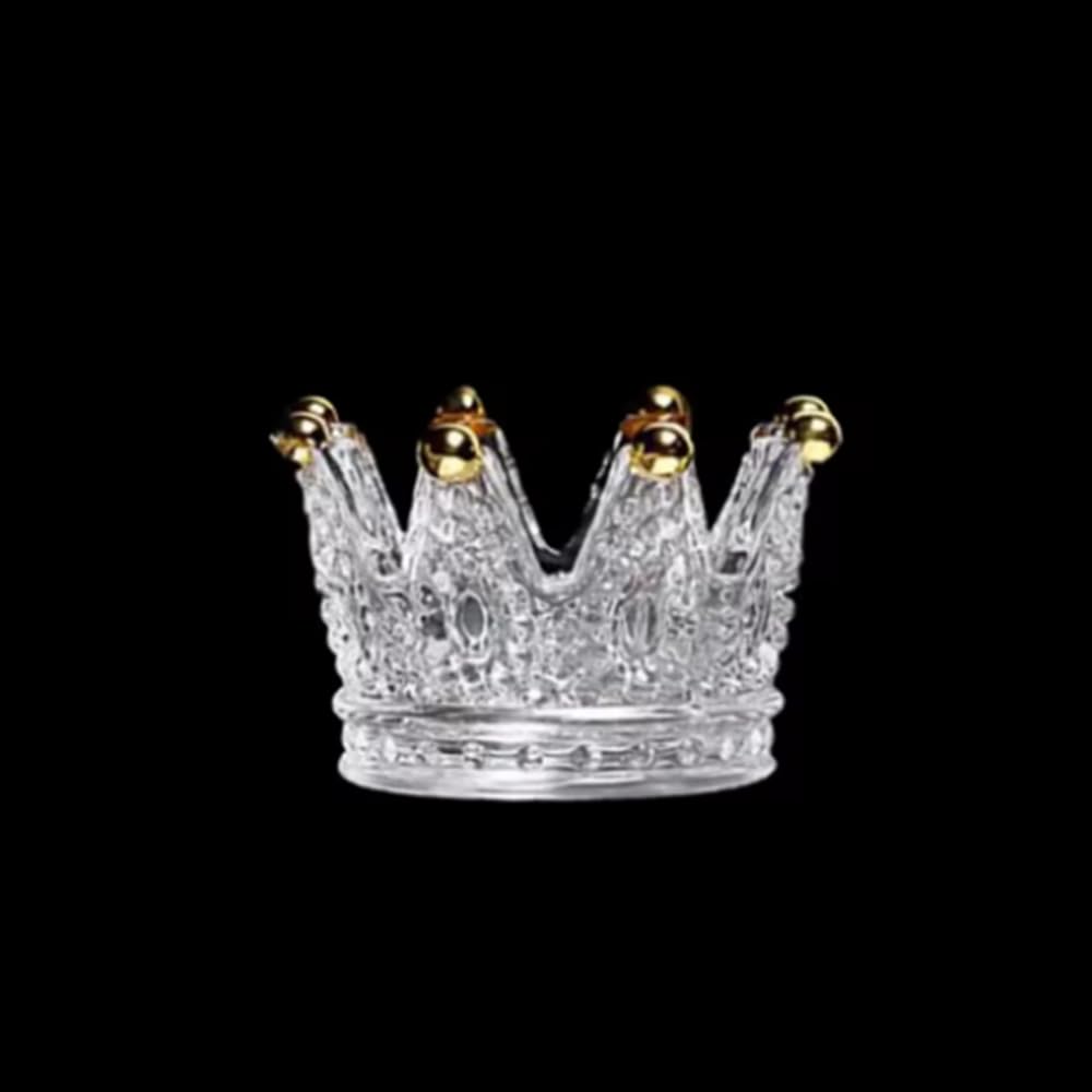 Glass Crown Candle Holders, Glass Tea Light Holder, Unique Home Decor Wedding Decoration Accessories Candlesticks Satnd(1Pcs-Style 1)