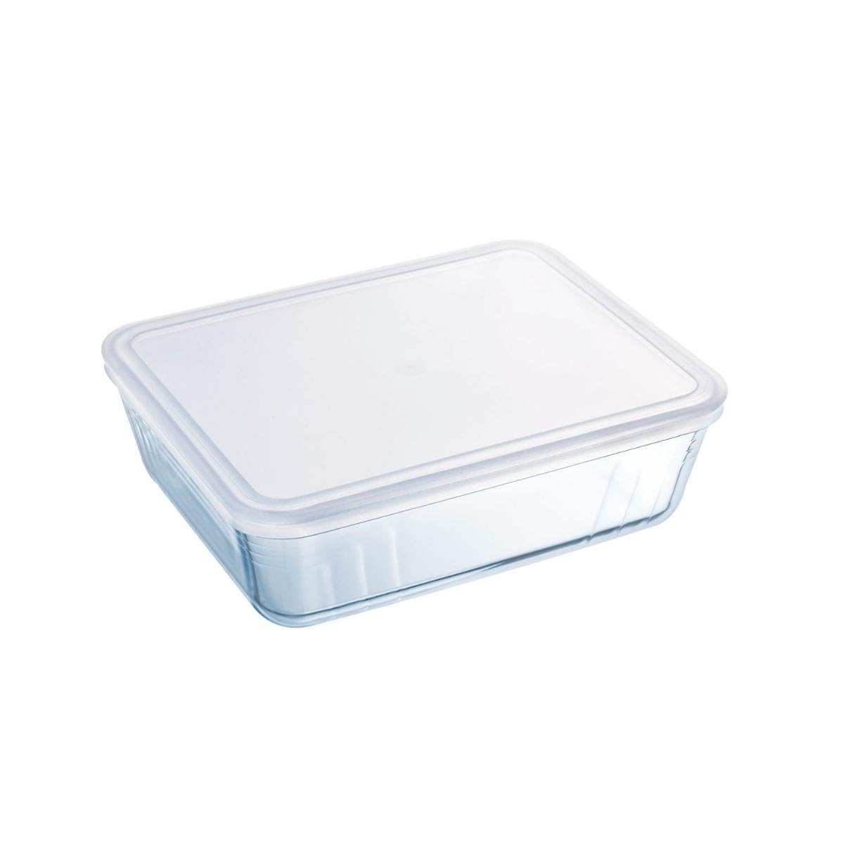 Pyrex Cook & Freeze Rectangular Glass Dish with Plastic Lid (4L) – Oven, Microwave, Freezer & Dishwasher Safe