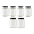 Small Glass Jars|Mini Thick Glass Jars with Twist Black Lids|Airtight Food Storage Honey Jar Favors Leak Proof Seal for Spices Sauces Gifts Wedding Party Favors DIY Sweets (6, Hexagonal, 85ML)