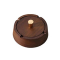 Practical ashtray Rounded Wood Ashtray with Lid Removable Stainless Steel Liner for Indoor Outdoor
