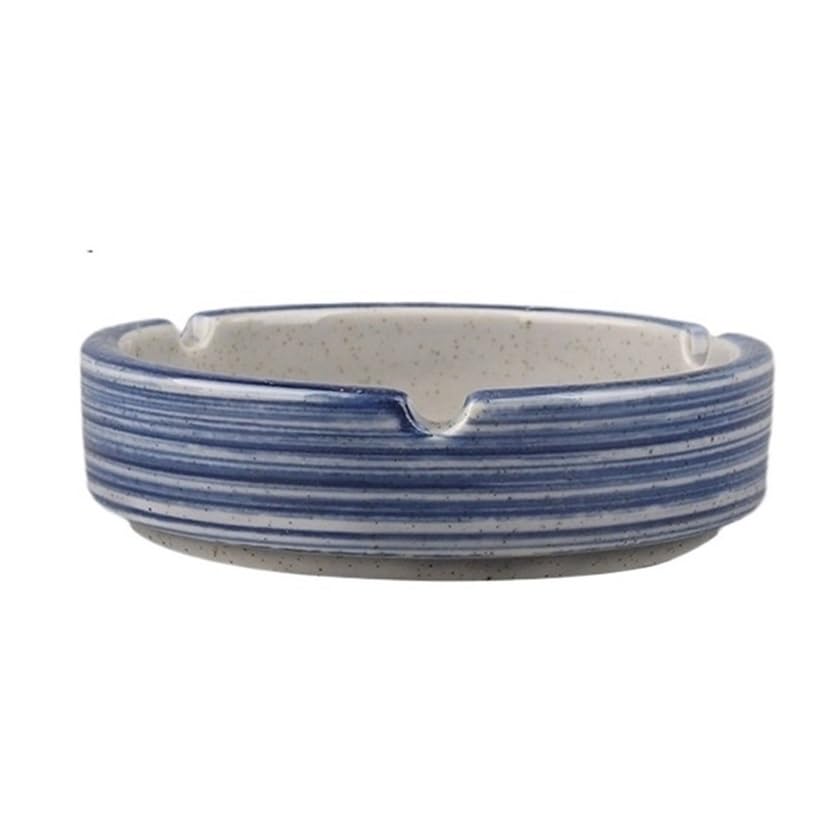 Practical ashtray Small Ashtray Ceramic Blue Pattern for Hotel Living Room Desktop
