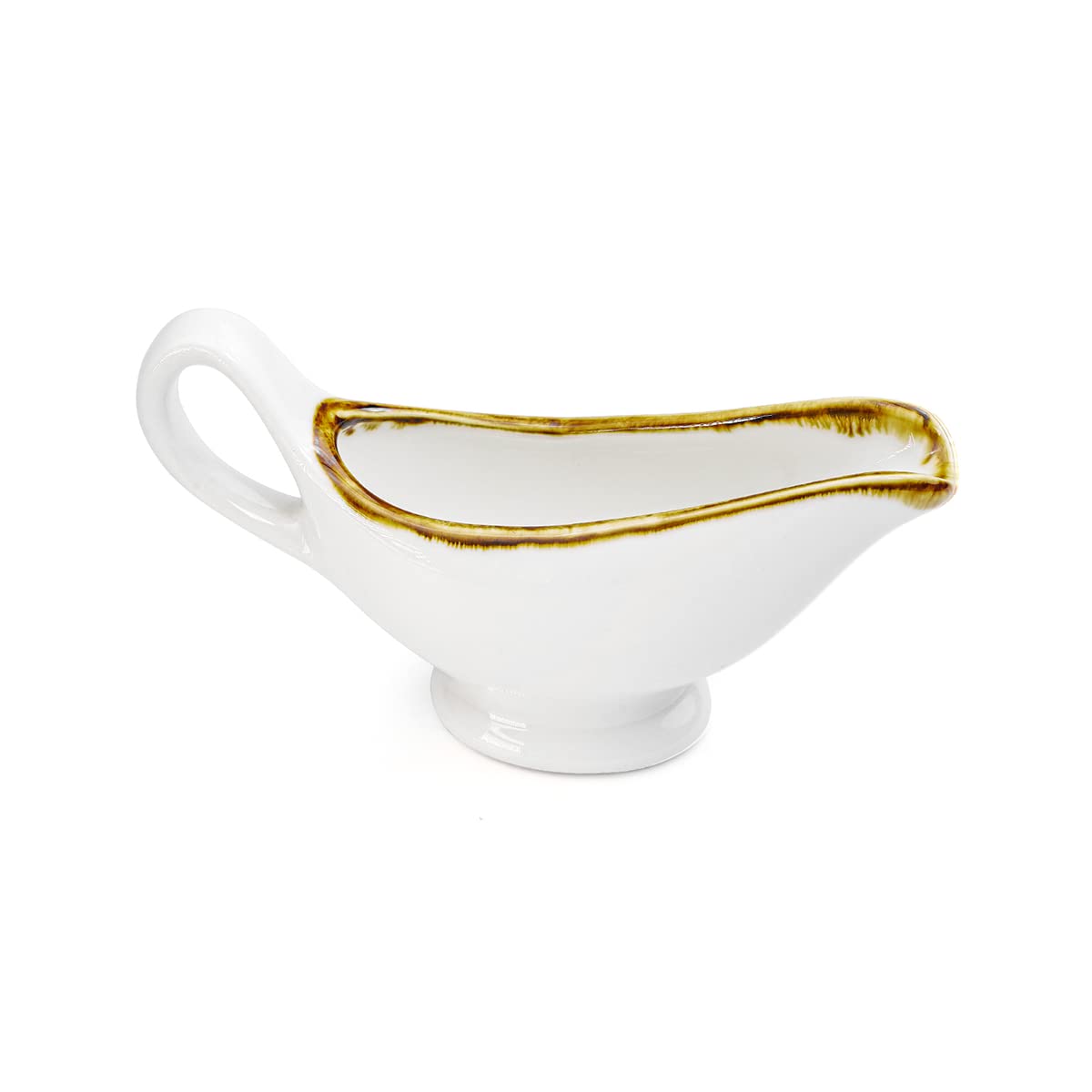 Mocha Porcelain Sauce And Gravy Boat Bowl, 15 cm Length X 5 Width 8.7 Height