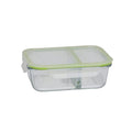 RoyalFord RF8816 1000ml Glass Meal Prep Container | Reusable, Airtight Food Storage Box with 2 Compartments| Microwavable, Freezer, Oven & Dishwasher Safe| Use for Storage Food Container Bento Lunch B