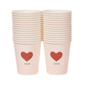 10 pcs Valentine's Day Paper Cups Disposable Drinking Red White Heart Party Supplies Tableware for Hot Cold Drinks Juice Tea Beverages Mothers Day Wedding Engagement Birthday (White Love)