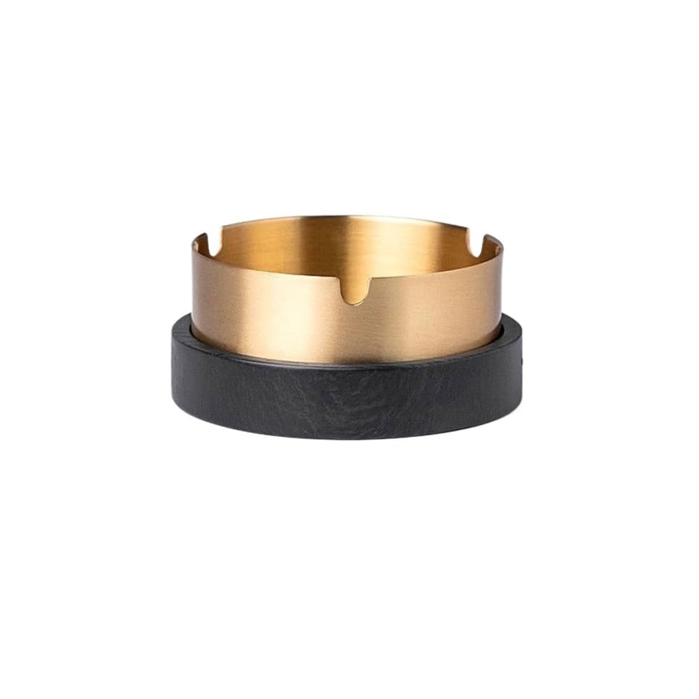 Practical ashtray Brass Ashtray Portable with Lid Bottom Bracket Ink Slab Stone for Home Office Garden