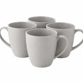 B&S Metro Grey Matte Stoneware Bullet Mug Set of 4 – 12oz Modern Ceramic Coffee & Tea Mugs with Handle – Minimalist Matte Finish, Durable, Microwave & Dishwasher Safe – Everyday Drinkware Set