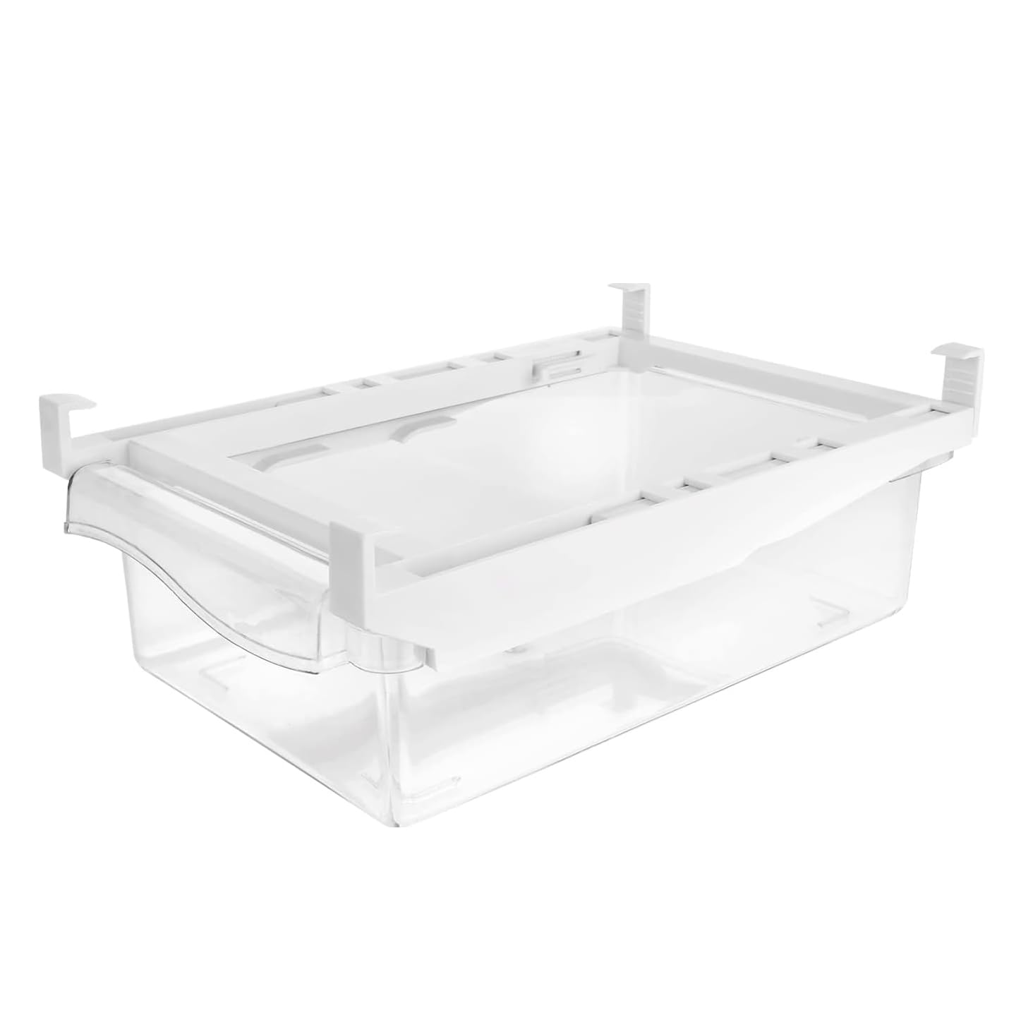 Fridge Drawers, Adjustable Clear Refrigerator Storage Drawers with Handles - BPA Free Plastic Fridge Organizer for Fruits, Vegetables, Eggs & Meat (1-Pack)
