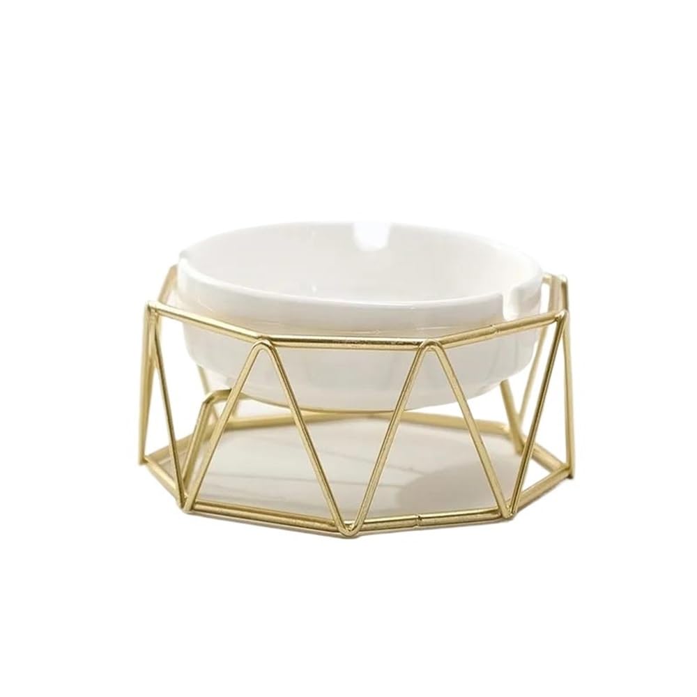Practical ashtray Ashtray with Shelf Living Room Decorations Office Ceramic(Gold)