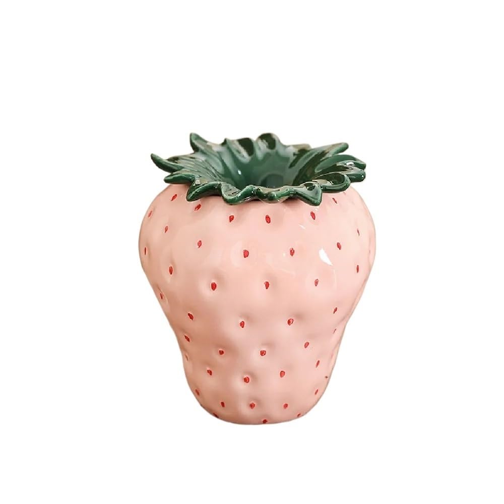 Practical ashtray Ceramic Strawberry Ashtray, a Cigarette Decoration and Organizer for Home, Living Room and Office(Pink)