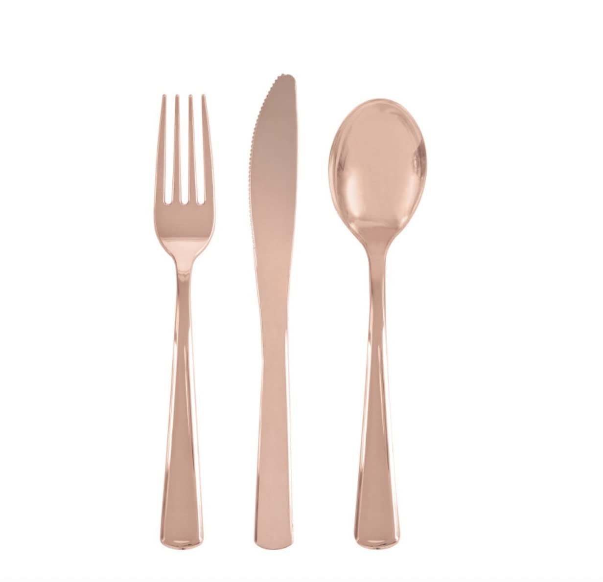 Unique Party 30262 Plastic Cutlery Set, Rose Gold